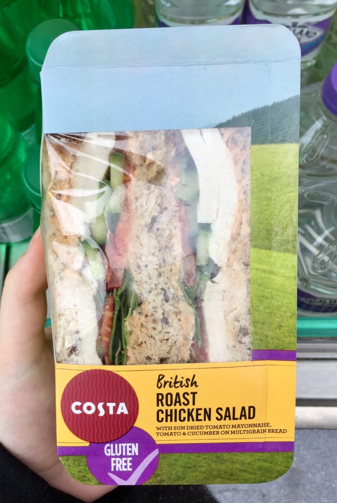 glutenfree sandwich at Costa in London